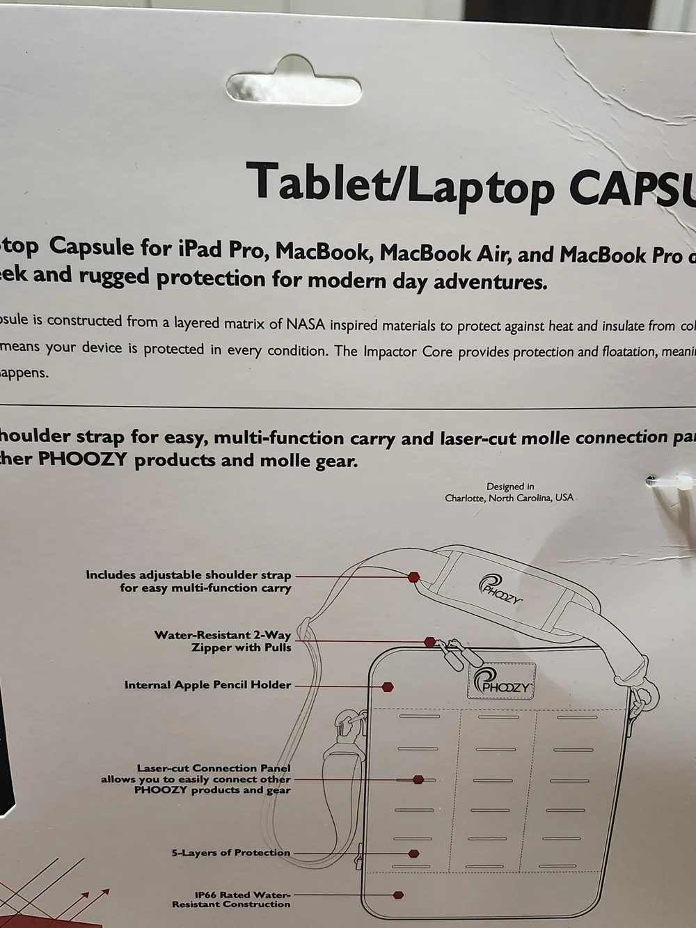 Phoozy Navy Tablet/Laptop Capsule Sleeve with Shoulder Strap